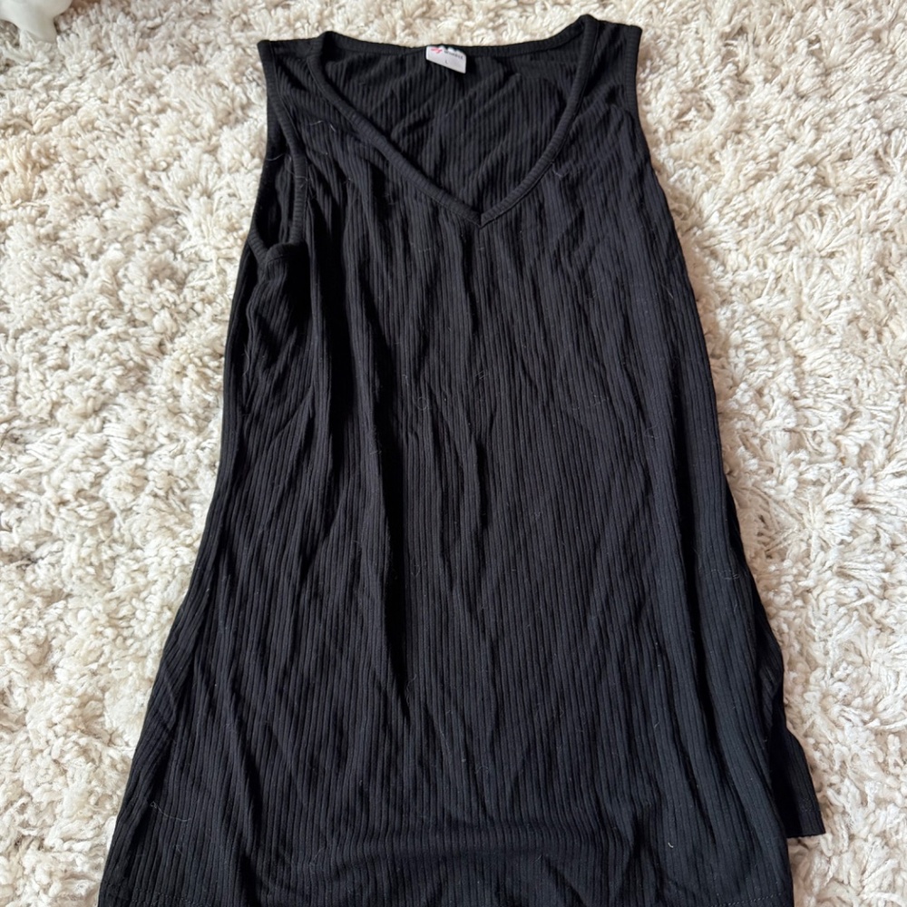 Elegant WIHOLL women’s super cute flowy spring fall fashion, ribbed Black Textur - Picture 3 of 4